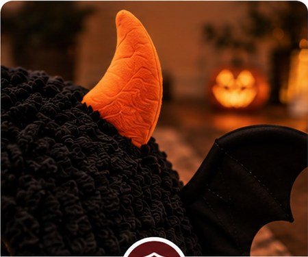 Supportive bat wing and horn details